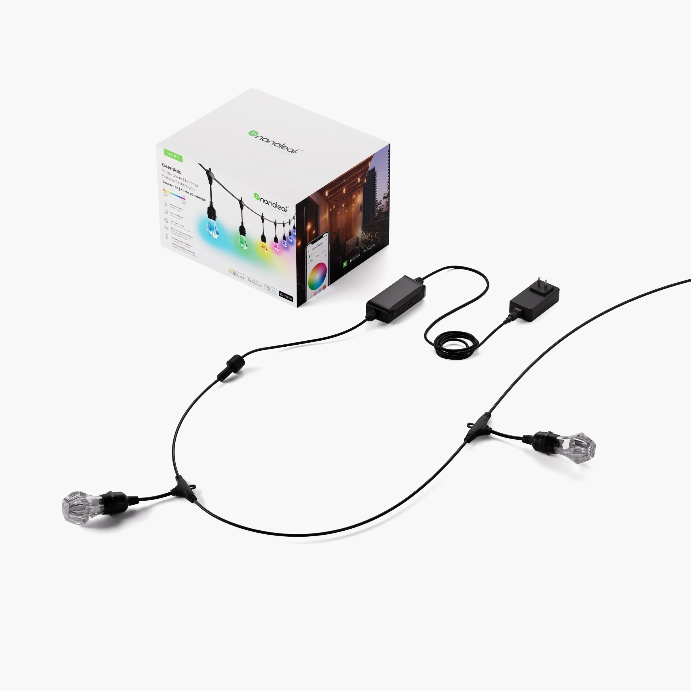 Matter Smart Multicolor Outdoor String Lights Starter Kit 49ft (15m) - Image 7