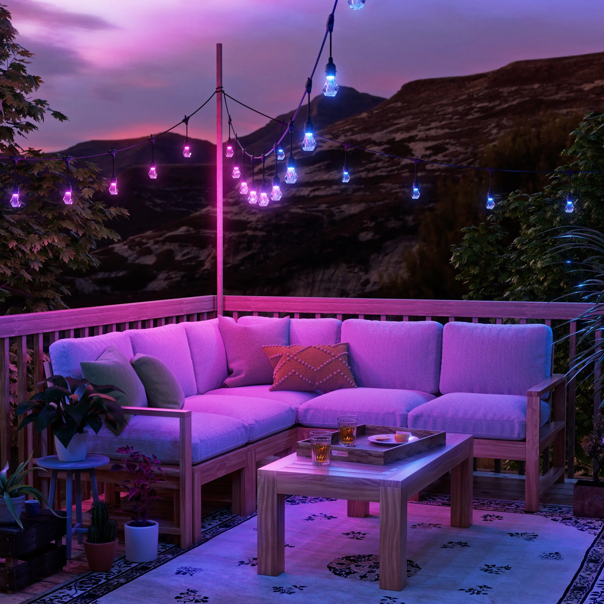 Matter Smart Multicolor Outdoor String Lights Starter Kit 49ft (15m) - Image 4